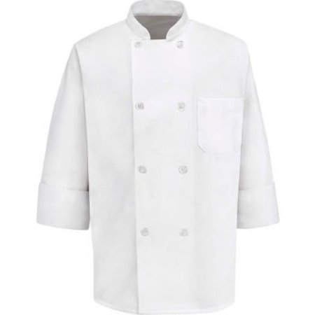 VF IMAGEWEAR Chef Designs 8 Button-Front Chef Coat, Pearl Buttons, White, Polyester/Cotton, Tall, XL 0403WHLNXL